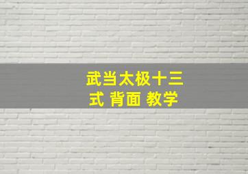 武当太极十三式 背面 教学